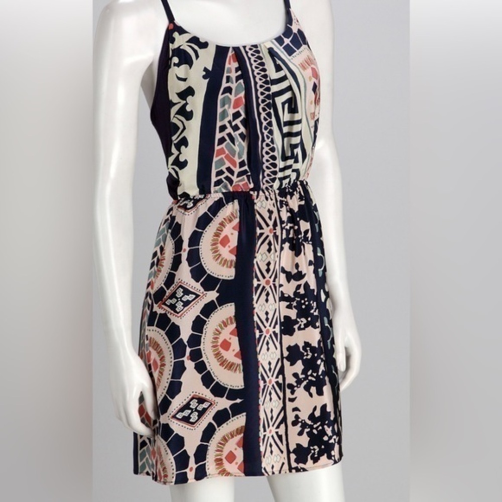 Jaloux Summer Navy blue silk mini Dress size medium